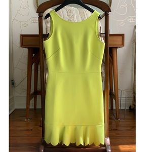 J. Crew Factory neon scallop hem dress size 0